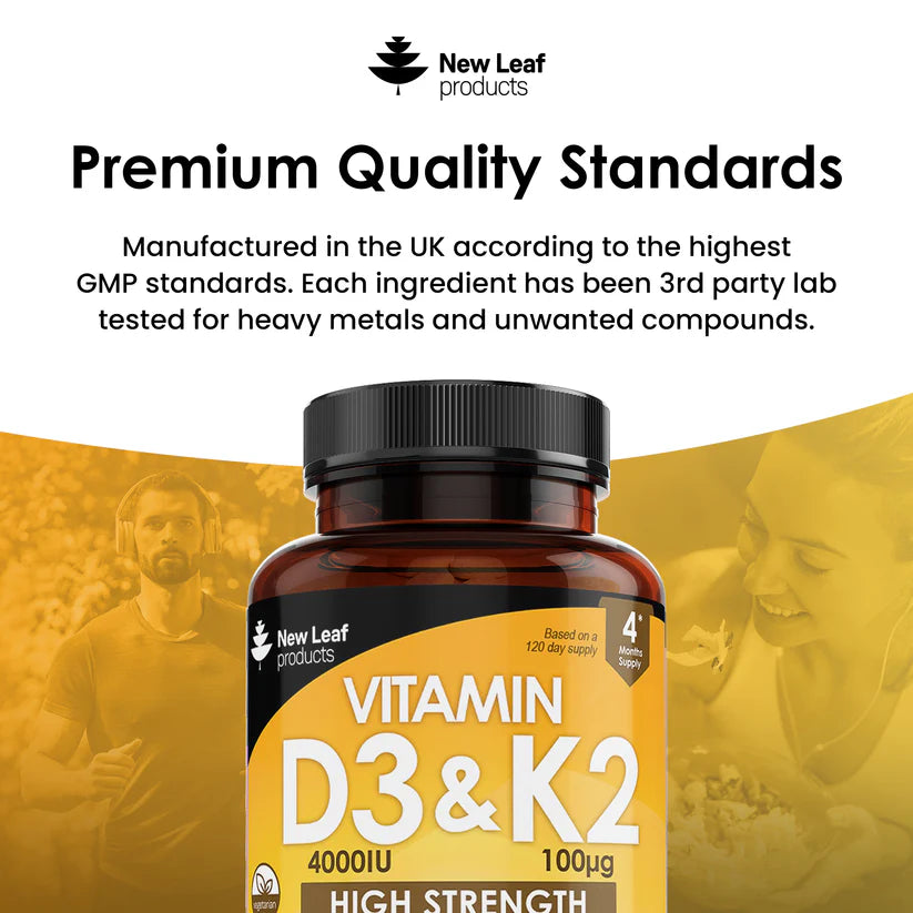 New Leaf Vitamin D3 & K2 - 365 Tablets (High Strength) - (LAST STOCK IN SA)