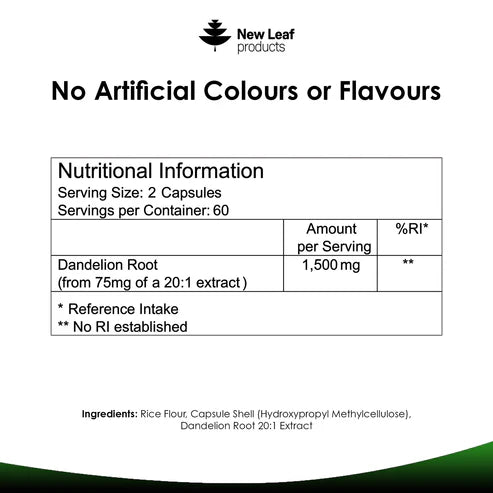 New Leaf Dandelion Root - 120 Capsules