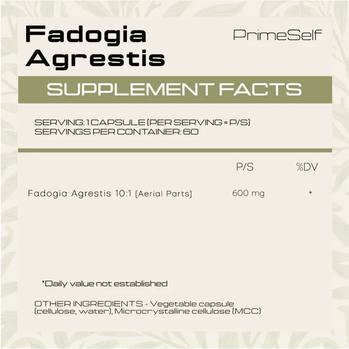 PrimeSelf Fadogia Agrestis - 60 Capsules
