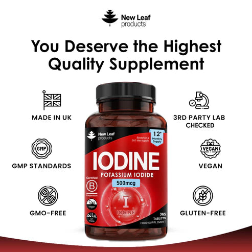 New Leaf Iodine  Thyroid & Nervous System Support - 365 Tablets