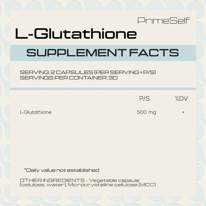 PrimeSelf L-Glutathione - 60 Capsules