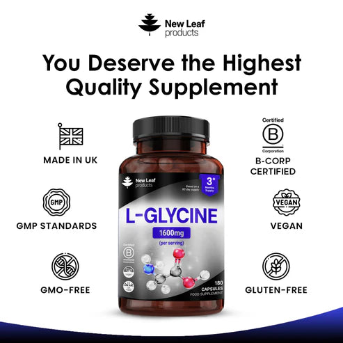 New Leaf L-Glycine - 180 Capsules