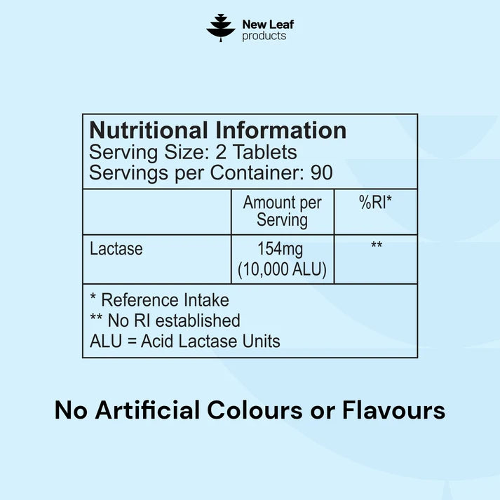 New Leaf Lactase – 180 Tablets