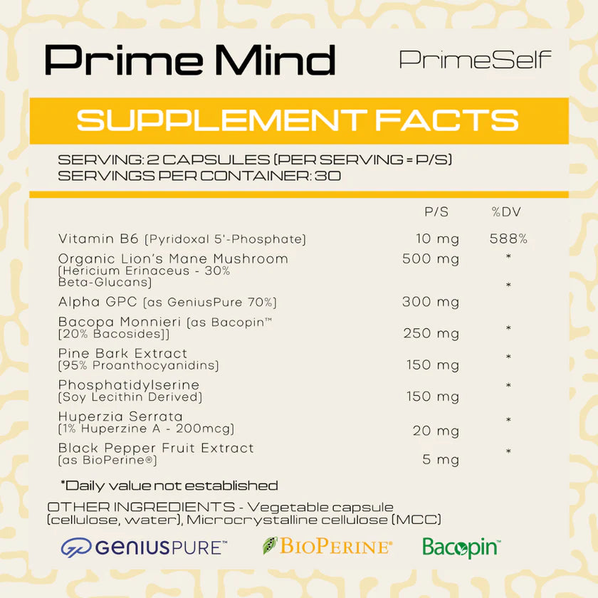 PrimeSelf Prime Mind - 60 Capsules