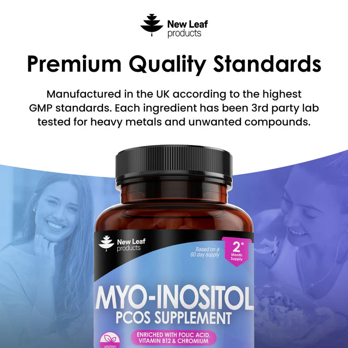 New Leaf Myo Inositol PCOS Supplement - 120 Capsules