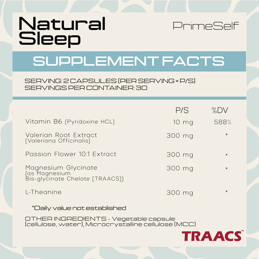 PrimeSelf Natural Sleep - 60 Capsules