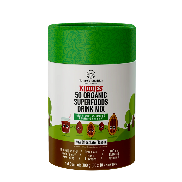 Nature's Nutrition Kiddies 50 Organic Superfoods Drink Mix | Raw Chocolate - 300g