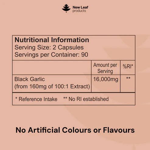 New Leaf Black Garlic - 180 Capsules