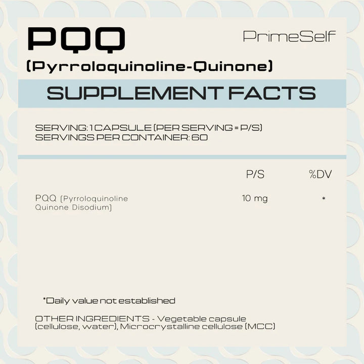 PrimeSelf Pyrroloquinoline-Quinone (PQQ) - 60 Capsules