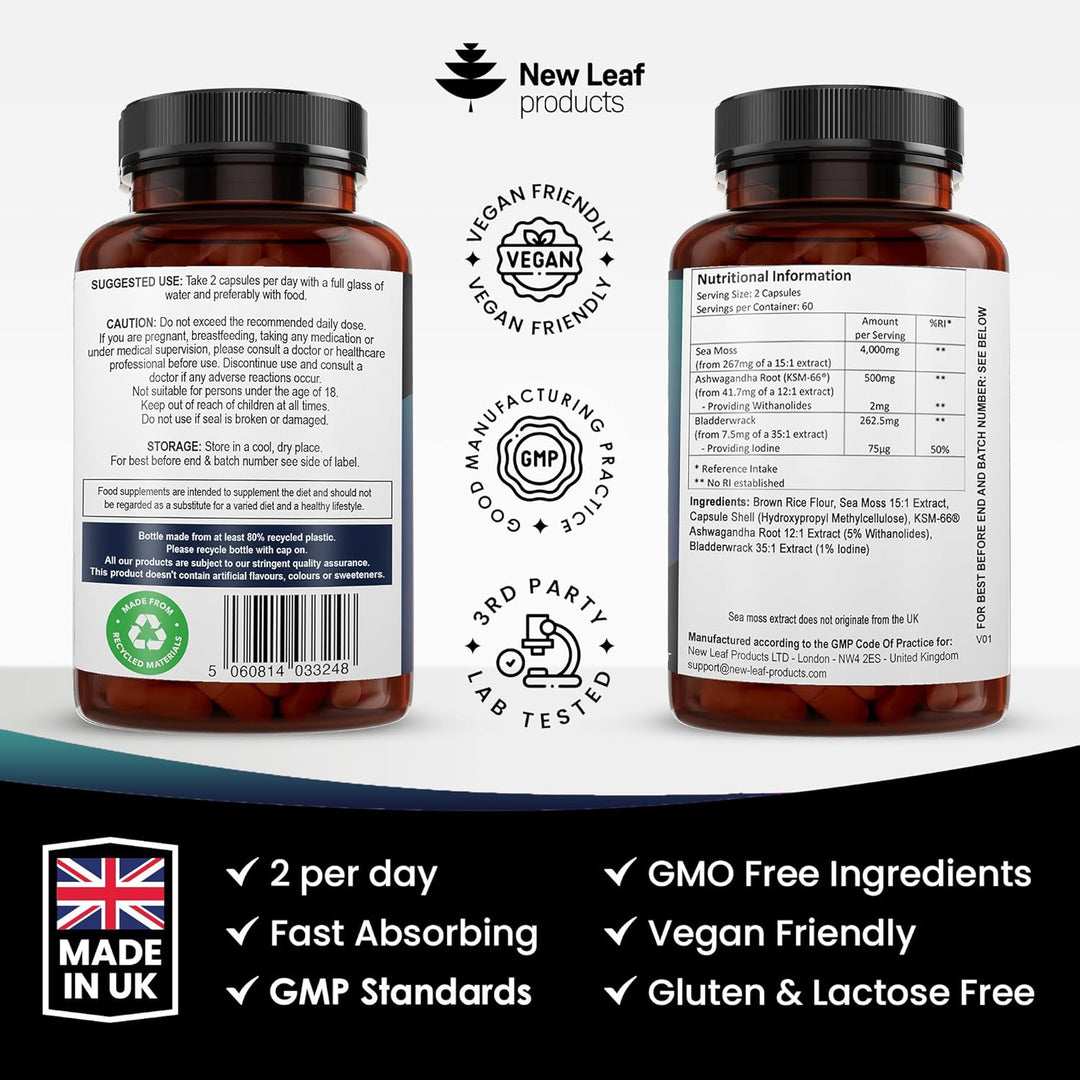 New Leaf Sea Moss Complex - 120 Capsules