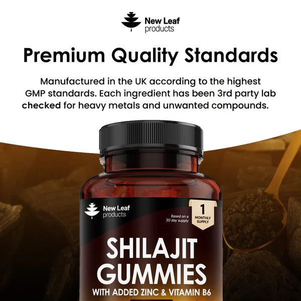 New Leaf Shilajit Gummies With Zinc and Vitamin B6 - 60 Gummies