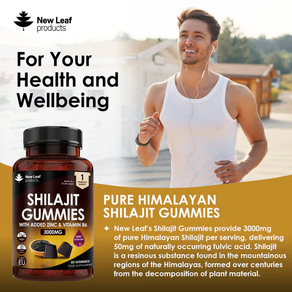 New Leaf Shilajit Gummies With Zinc and Vitamin B6 - 60 Gummies