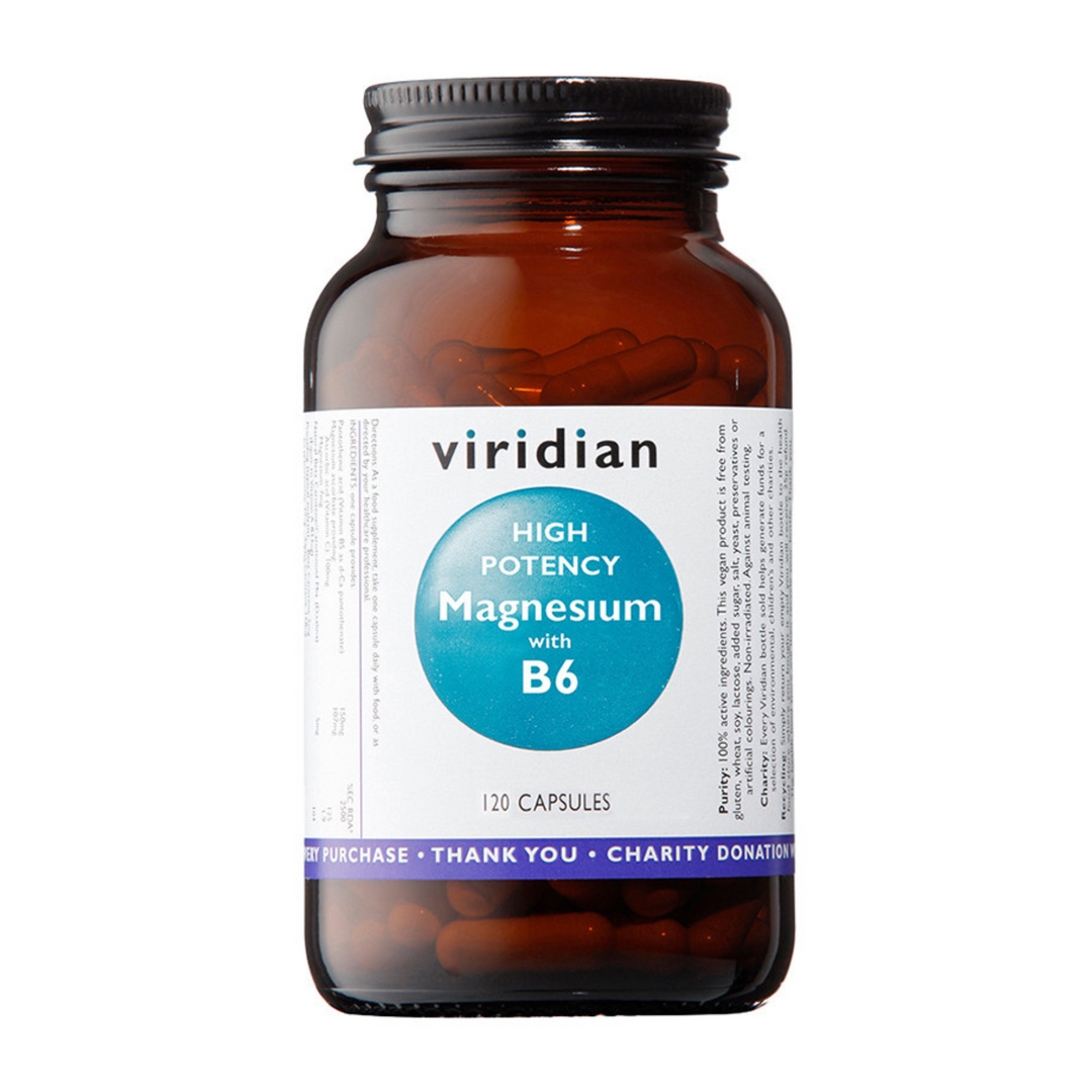 Viridian Hi-Potency Magnesium (300mg) with B6 (25mg) - 120 Veg Caps