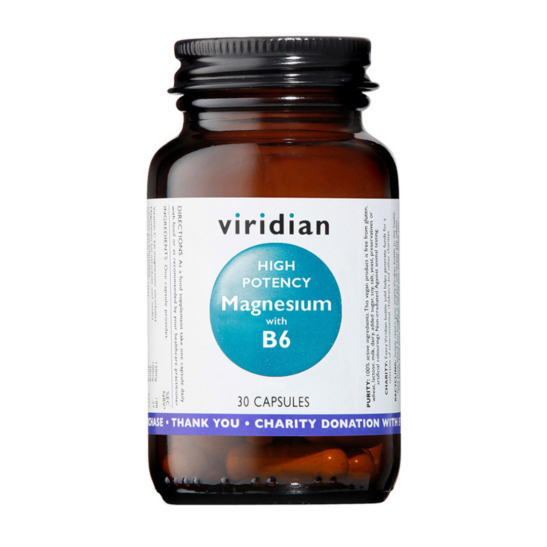 Viridian Hi-Potency Magnesium (300mg) with B6 (25mg) - 30 Veg Caps