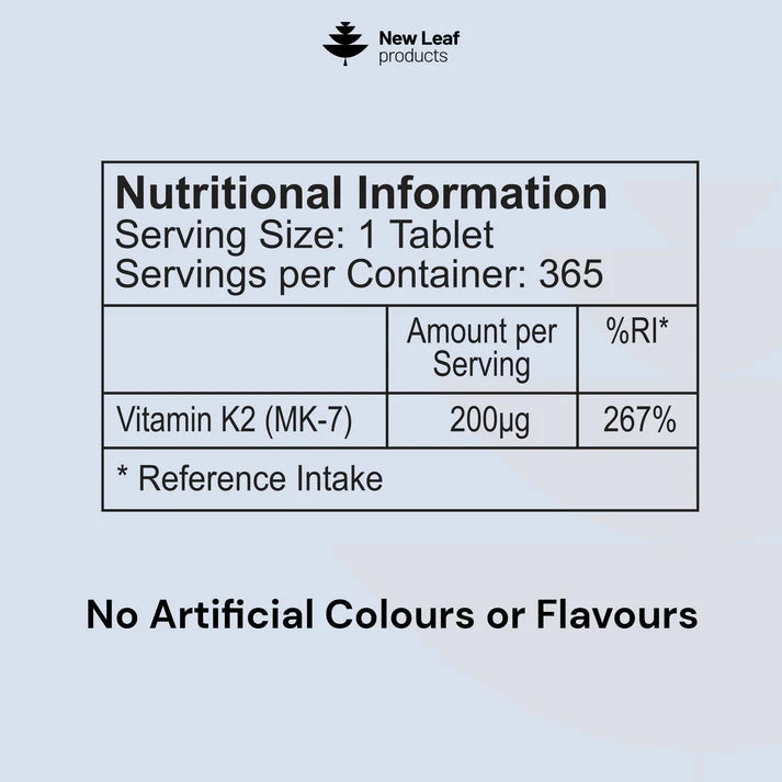 New Leaf Vitamin K2 MK-7 – 365 Tablets