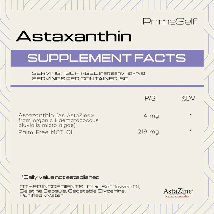 PrimeSelf Organic Astaxanthin - 60 Capsules