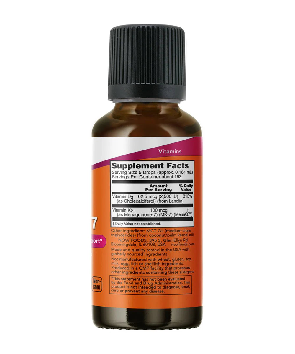 NOW Foods Liquid D-3 & MK-7 - 30ml