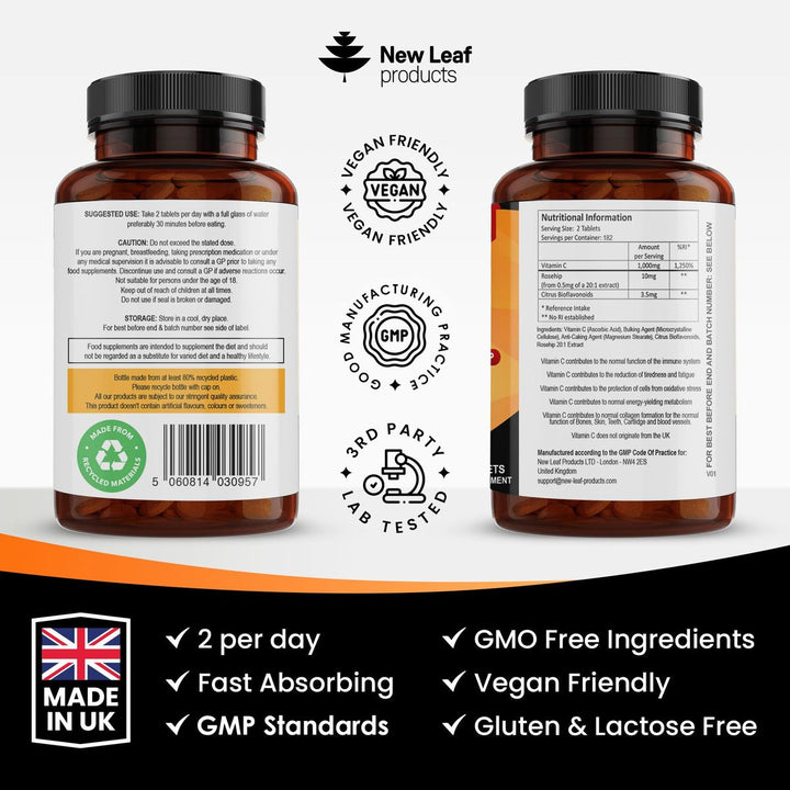 New Leaf Vitamin C Tablets - 360 Tablets