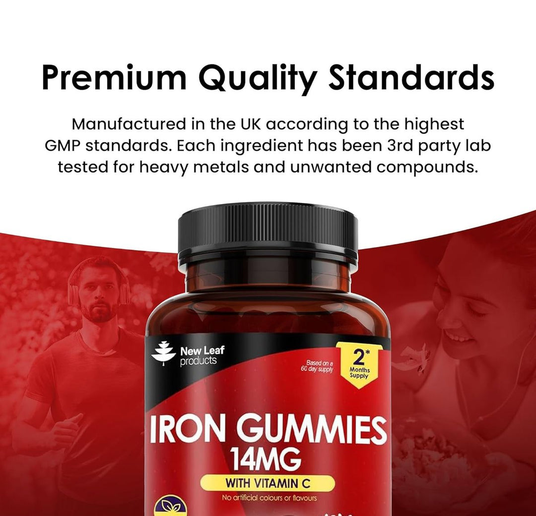 New Leaf Iron Gummies wIth Vitamin C 2 Months Supply - 120 Gummies