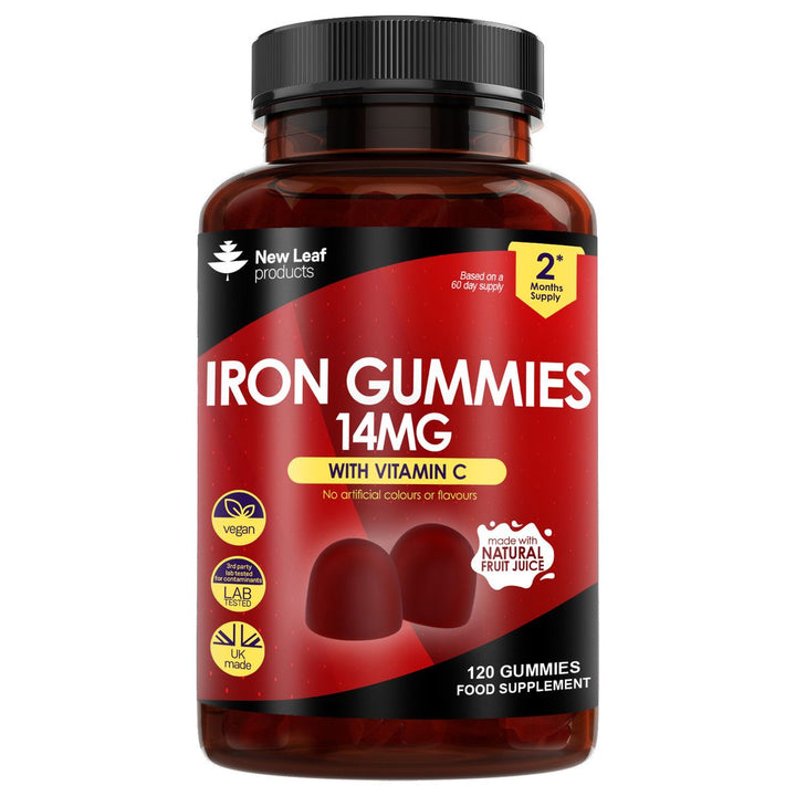 New Leaf Iron Gummies wIth Vitamin C 2 Months Supply - 120 Gummies