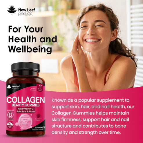 New Leaf Collagen Gummies Vitamin C, Folic Acid & Biotin - 60 Gummies